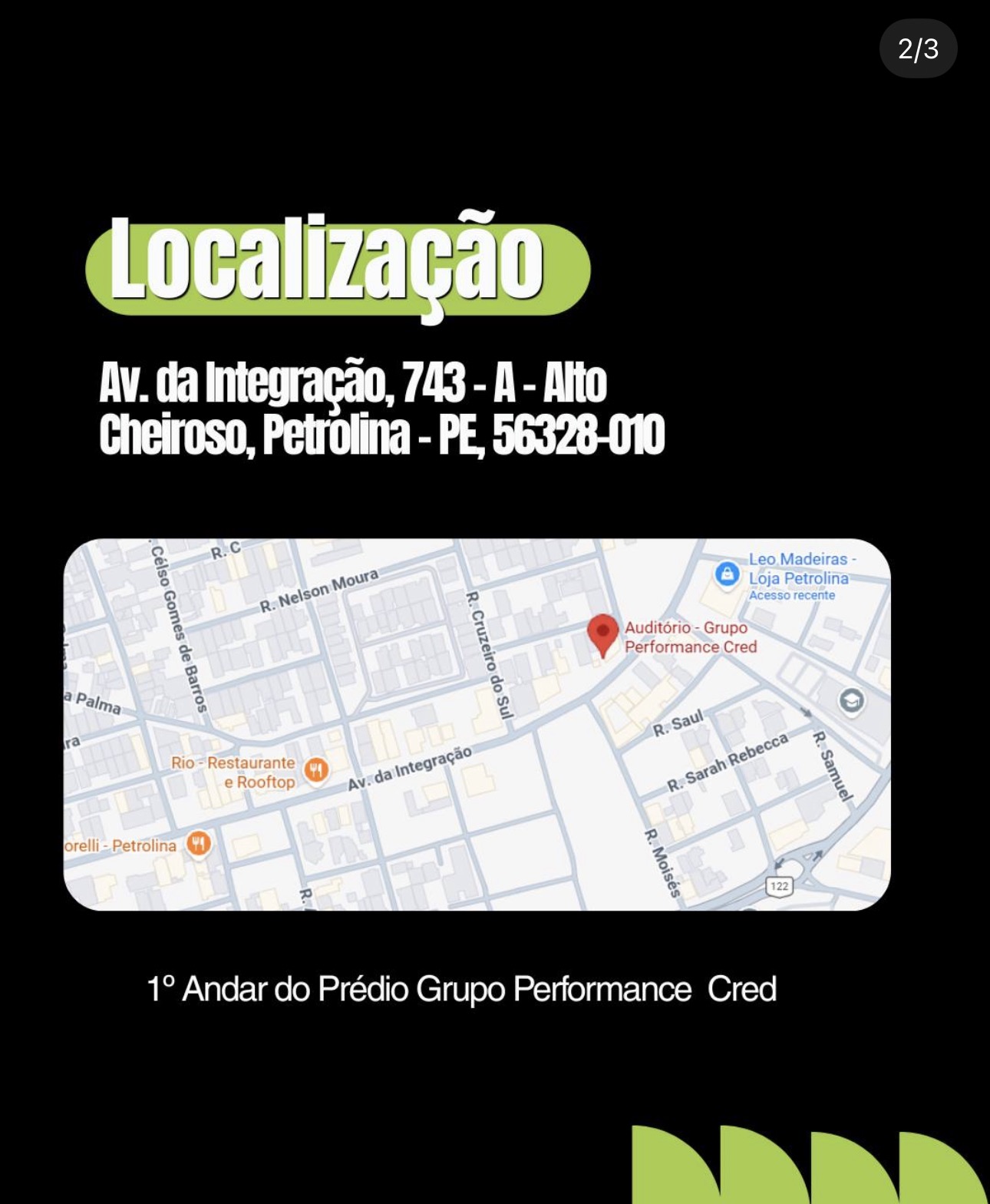 Mapa de referência: Av. da Integração, 743-A, Alto Cheiroso, Petrolina